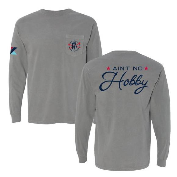 NEW BARSTOOL SPORTS unisex ain't no hobby long sleeve tee in grey - Picture 3 of 3